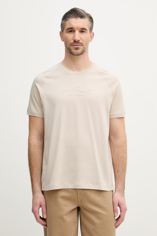 Paul&Shark t-shirt bawełniany regular beżowy 26411033