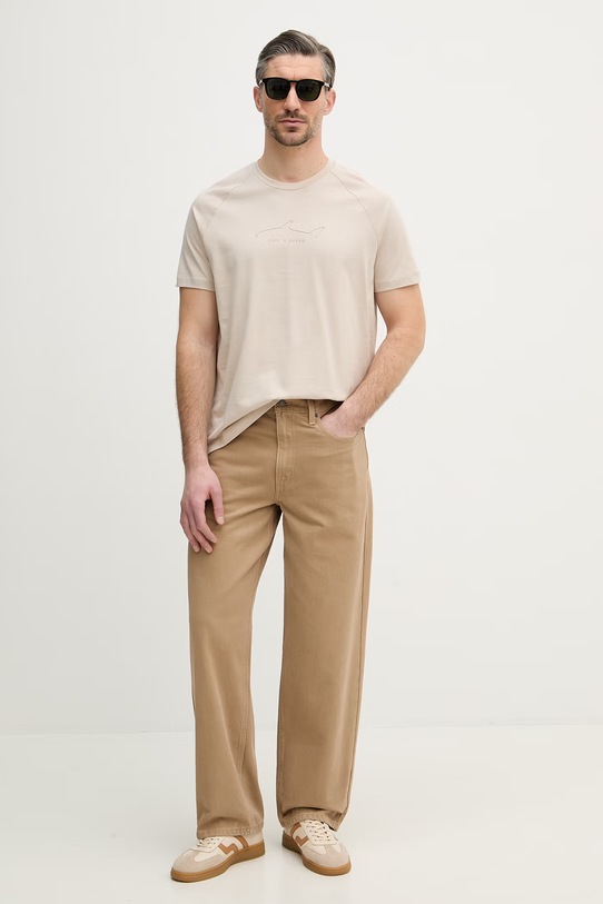 Paul&Shark t-shirt bawełniany 26411033 beżowy SS26