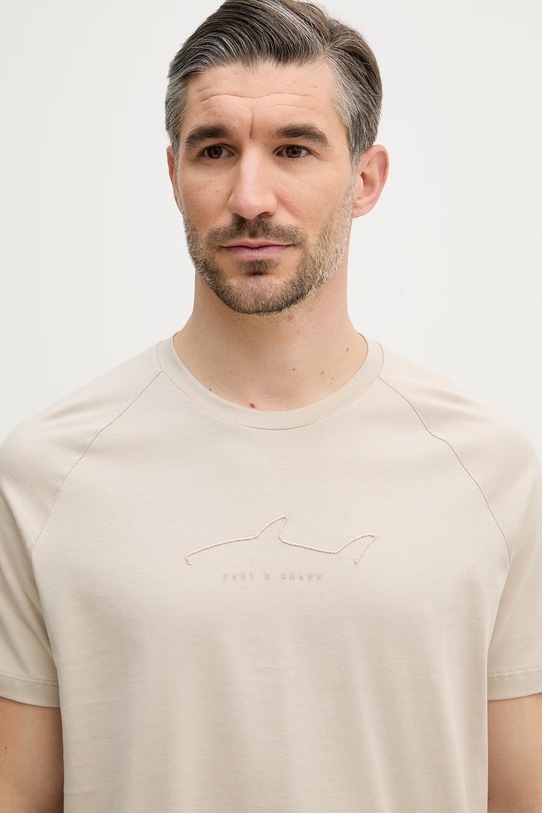 Paul&Shark t-shirt bawełniany beżowy 26411033