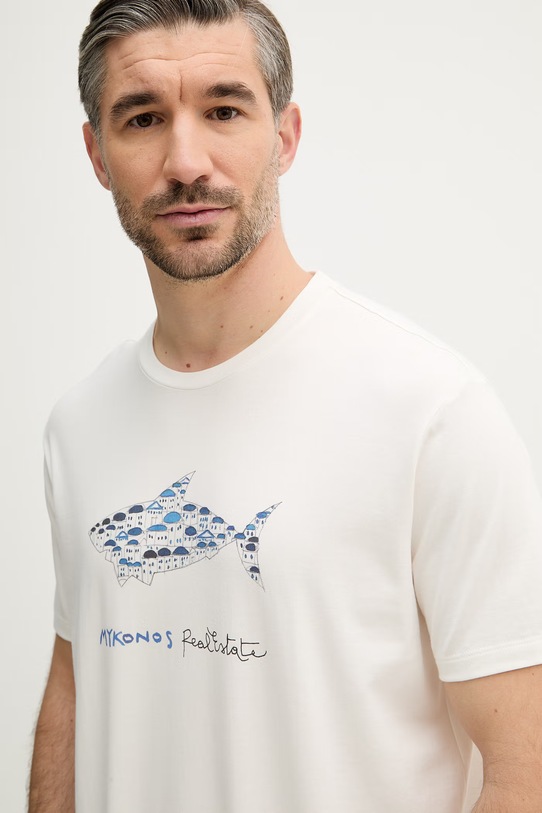 Paul&Shark t-shirt bawełniany beżowy 26411039