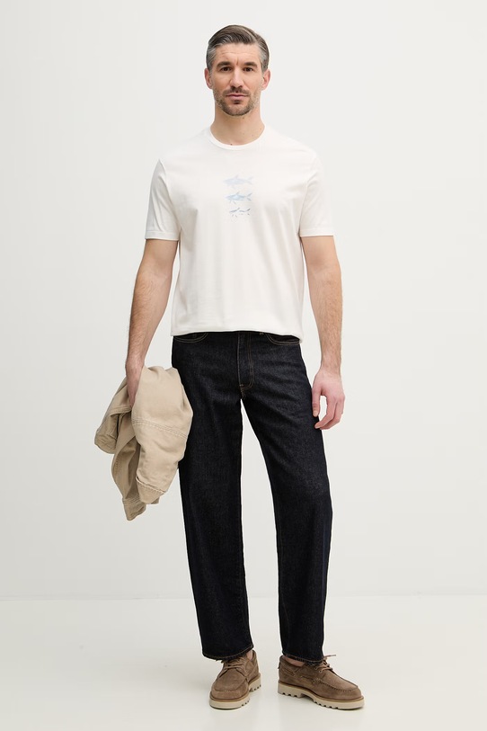 Paul&Shark t-shirt bawełniany 26411048 beżowy SS26