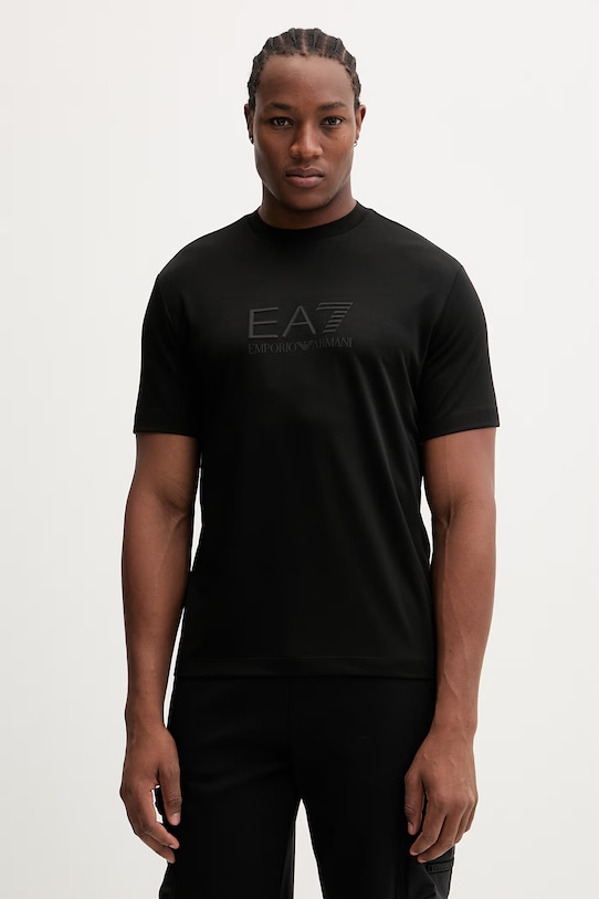 EA7 Emporio Armani t-shirt aplikacja czarny AF13862.7M001358