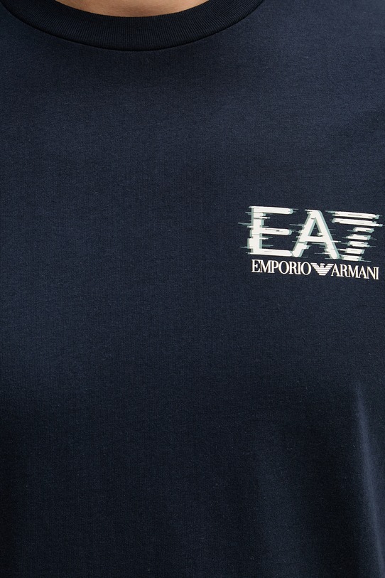 Bombažna kratka majica EA7 Emporio Armani AF17789.7M001327 mornarsko modra