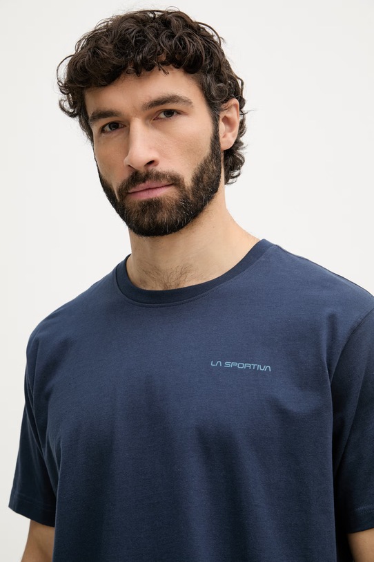 La Sportiva t-shirt ανδρικό βαμβακερό Psychotomic σκούρο μπλε ZACT260