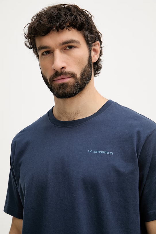 La Sportiva t-shirt ανδρικό βαμβακερό Psychotomic σκούρο μπλε ZACT260