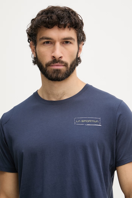 La Sportiva Τ-shirt πεζοπορίας ανδρικό βαμβακερό Mantra σκούρο μπλε ZACT173