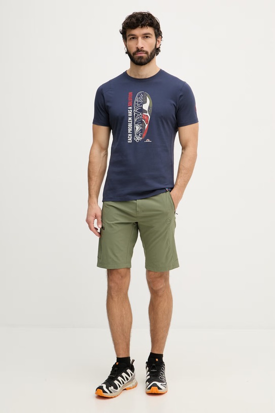 La Sportiva T-shirt αθλητικό ανδρικό βαμβακερό Solution ZACT175 σκούρο μπλε SS26