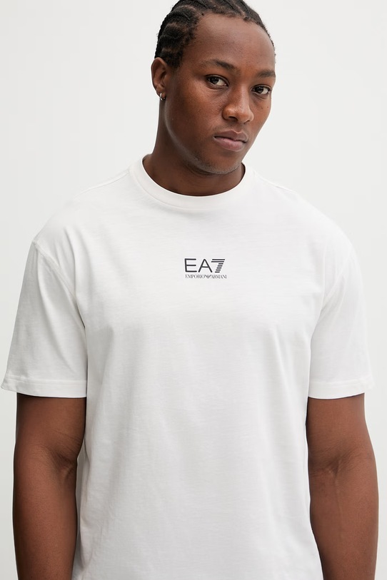 EA7 Emporio Armani t-shirt bawełniany beżowy AF22264.7M001402