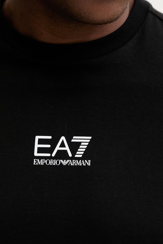 Bombažna kratka majica EA7 Emporio Armani AF22264.7M001402 črna