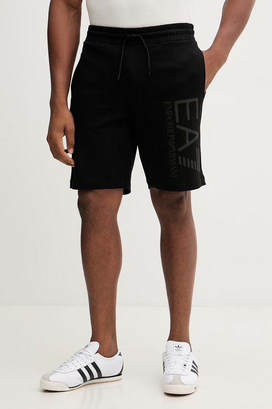 EA7 Emporio Armani szorty bawełniane nadruk czarny AF22266.7M001414