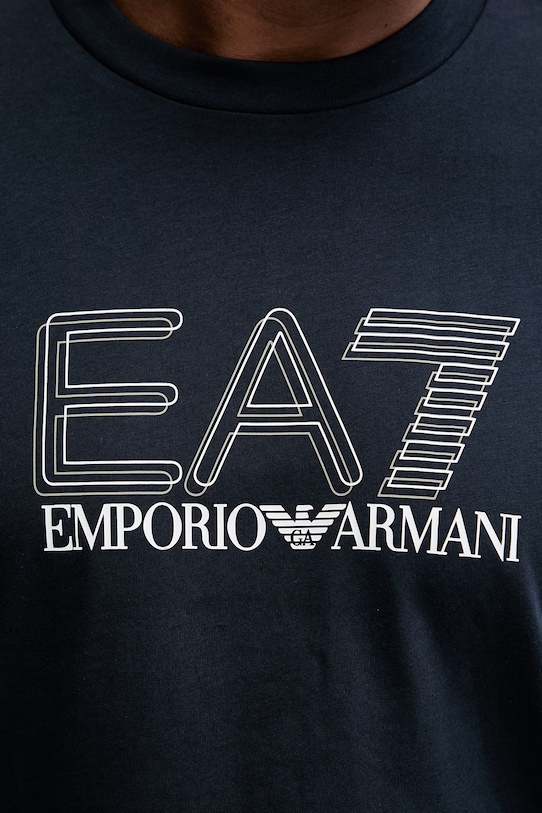 Βαμβακερό μπλουζάκι EA7 Emporio Armani AF10375.7M001309 σκούρο μπλε