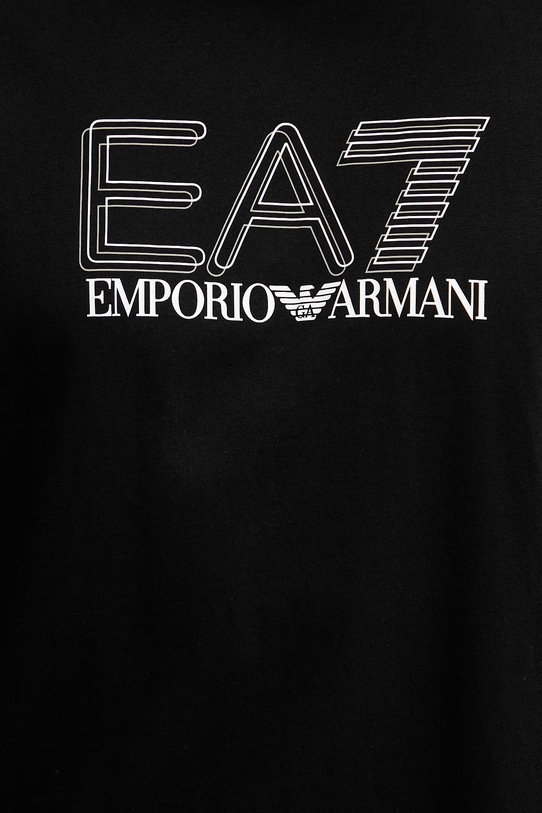 Βαμβακερό μπλουζάκι EA7 Emporio Armani AF10375.7M001309 μαύρο