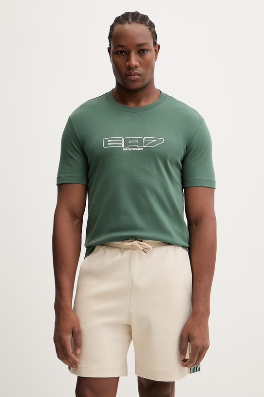 EA7 Emporio Armani t-shirt bawełniany regular zielony AF10441.7M001498