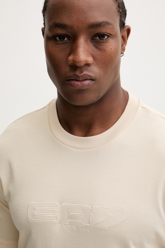 EA7 Emporio Armani t-shirt bawełniany beżowy AF10441.7M001498