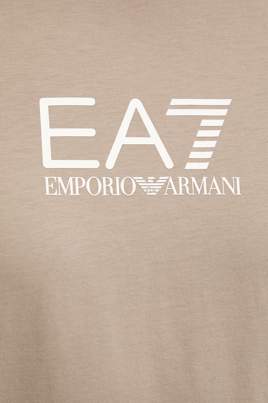 Βαμβακερό μπλουζάκι EA7 Emporio Armani AF12503.7M001603 καφέ