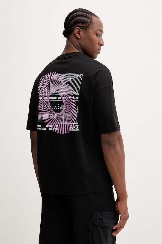 EA7 Emporio Armani t-shirt bawełniany nadruk czarny AF22264.7M001419