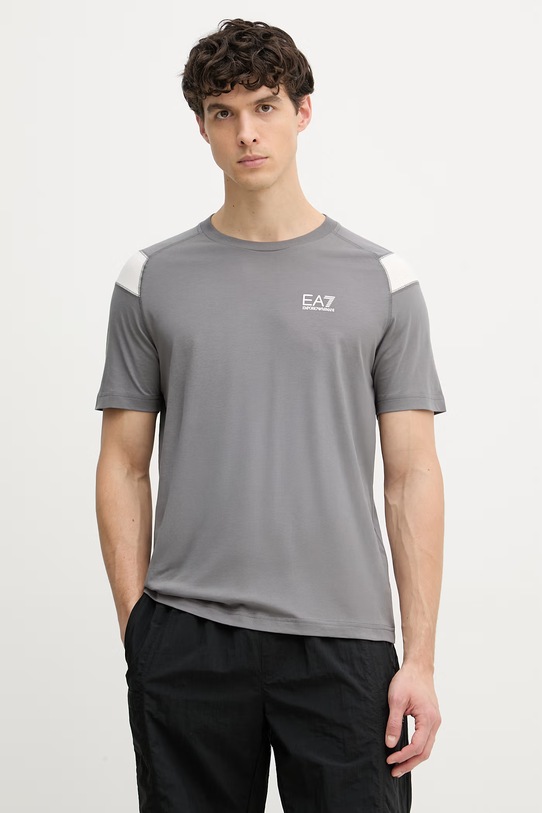 EA7 Emporio Armani T-shirt męski bawełniany szary AF10375.7M001624