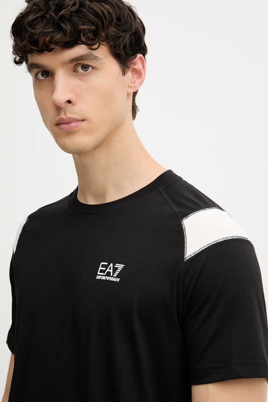 EA7 Emporio Armani T-shirt męski bawełniany czarny AF10375.7M001624