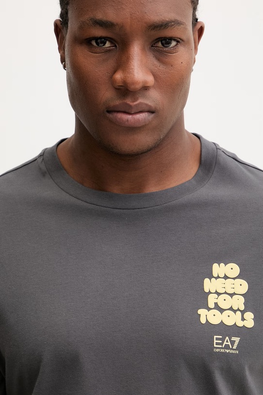 EA7 Emporio Armani t-shirt bawełniany szary AF13244.7M001398