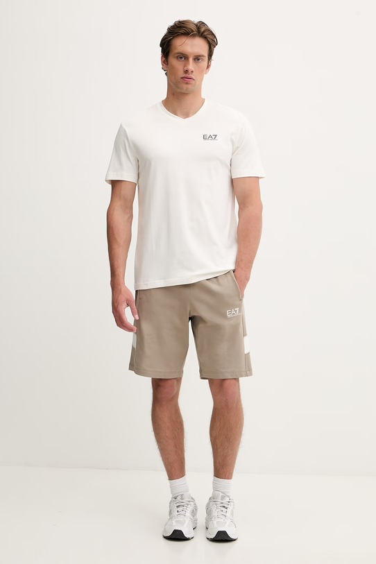 EA7 Emporio Armani футболка чоловіча з бавовною PJVQZ.8NPT27 бежевий SS26