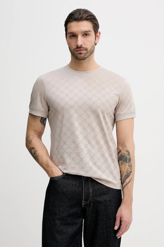 Joop! t-shirt bawełniany wzorzyste beżowy 30100492