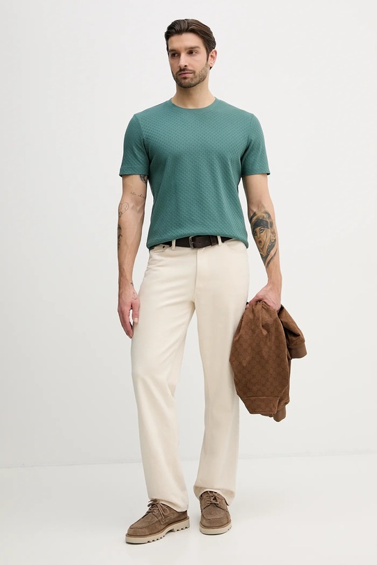 Joop! t-shirt bawełniany 30100493 turkusowy SS26