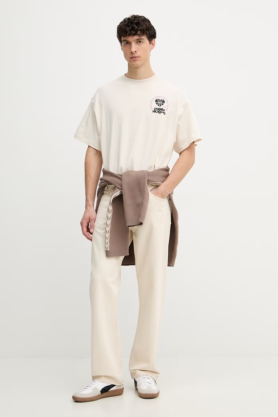 Puma T-shirt męski bawełniany Tee I 634999 beżowy SS26