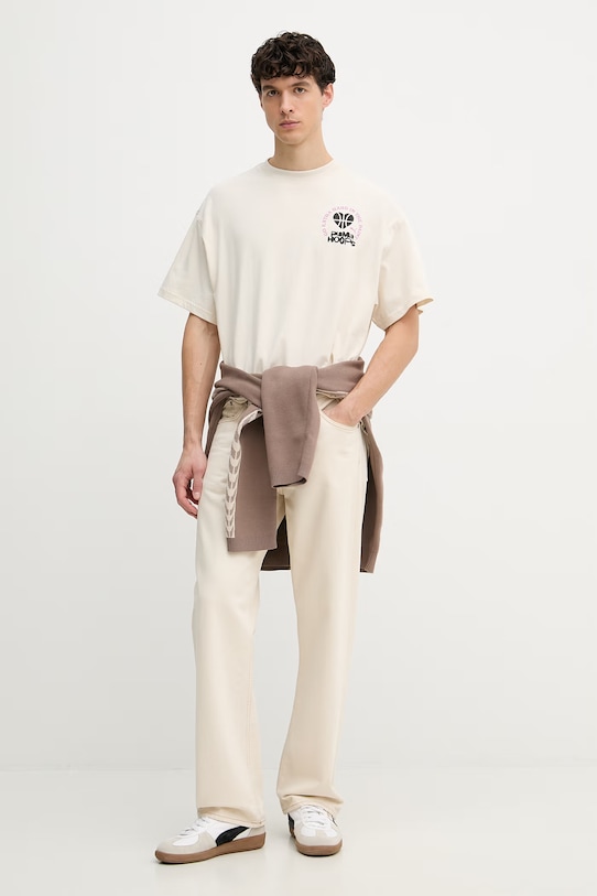 Puma T-shirt męski bawełniany Tee I 634999 beżowy SS26