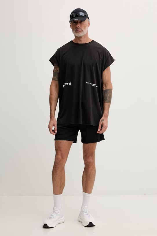 Puma T-shirt treningowy męski GRAPHIC CUTOFF 528529 czarny SS26