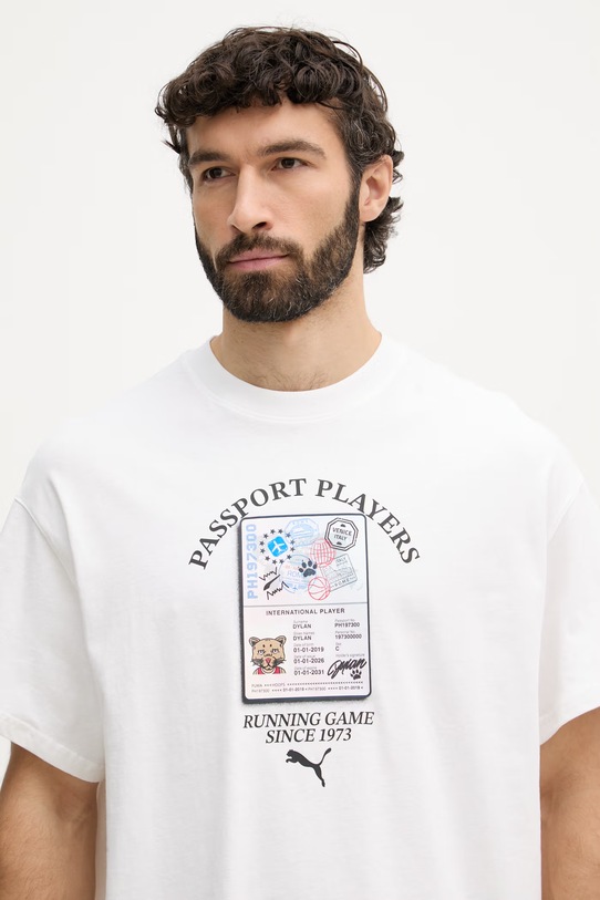 Puma t-shirt ανδρικό βαμβακερό ATW Dylan Tee μπεζ 635060