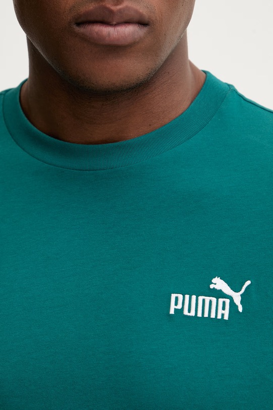 Puma t-shirt męski bawełniany Essential Logo 689153 turkusowy