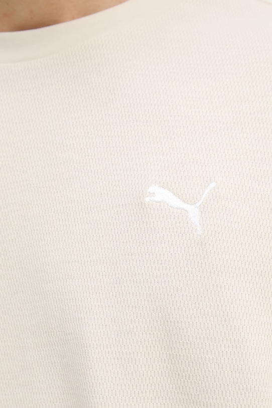 Puma T-shirt męski z bawełną Essential elevated 692018 beżowy