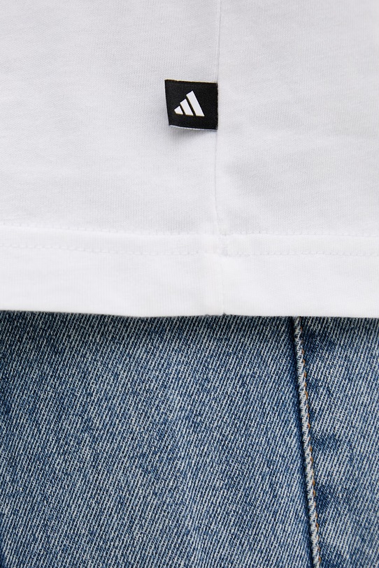 adidas t-shirt bawełniany Summer Slide Trim JZ4995 biały