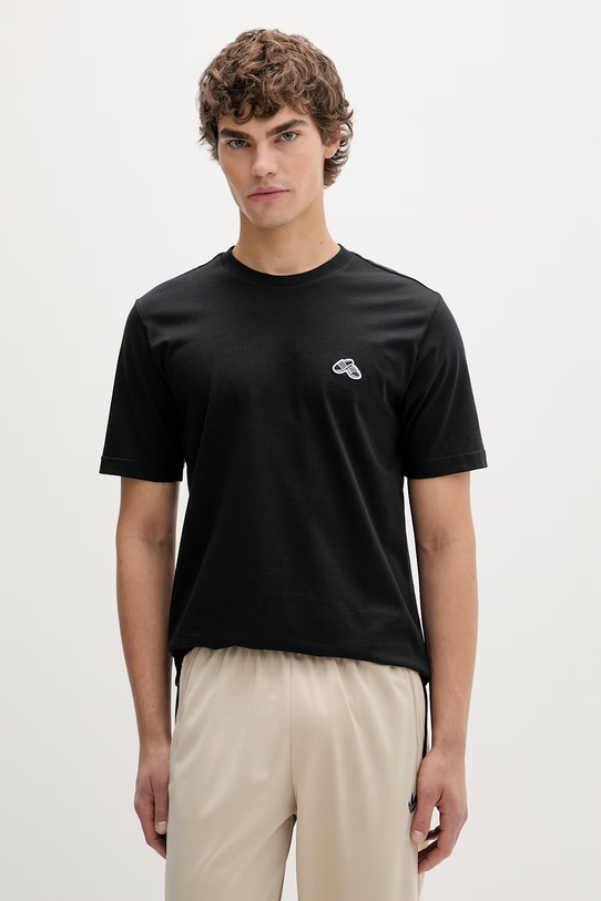 adidas t-shirt bawełniany Summer Slide Trim bawełna czarny JZ4997