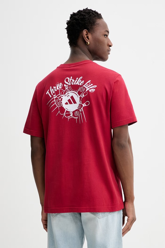 adidas t-shirt bawełniany Novelty Bowl bawełna czerwony JZ5035