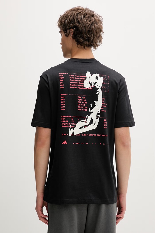 adidas t-shirt bawełniany The Anx Hoop nadruk czarny JZ5044