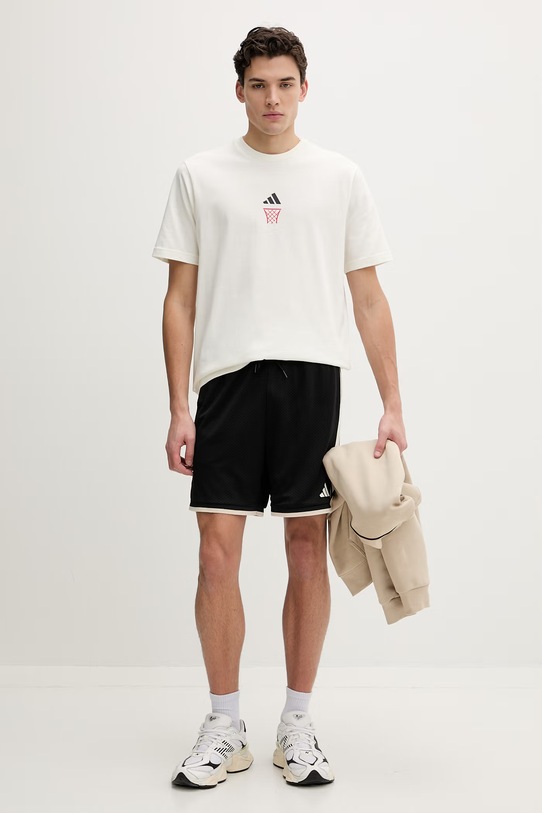 adidas t-shirt bawełniany The Anx Hoop JZ5045 beżowy SS26