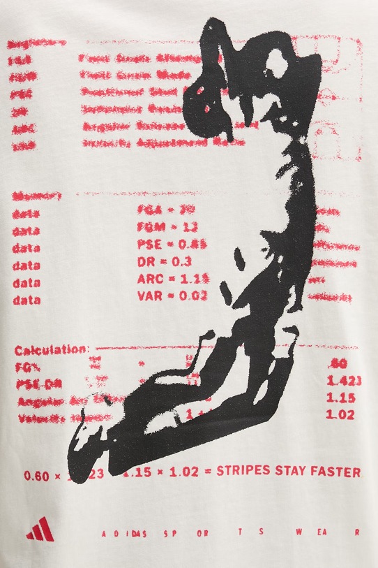 adidas t-shirt bawełniany The Anx Hoop JZ5045 beżowy