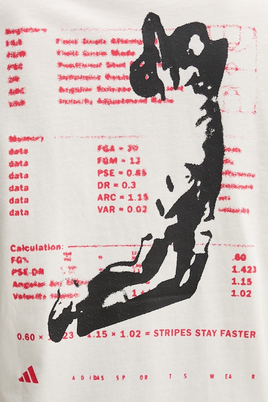 adidas t-shirt bawełniany The Anx Hoop JZ5045 beżowy