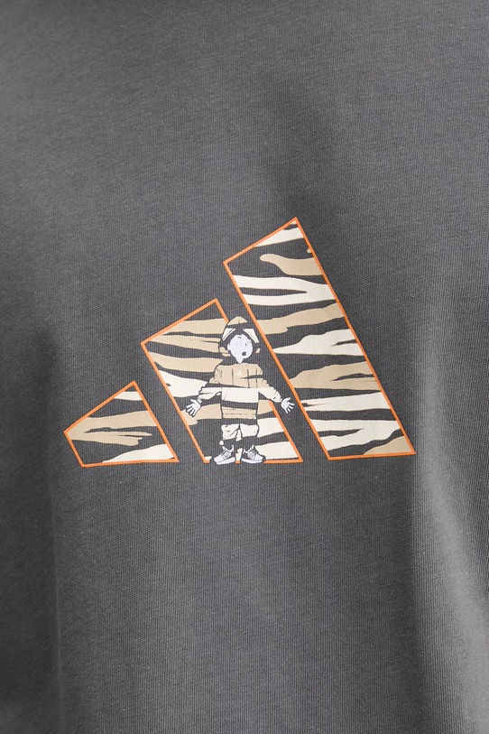 adidas t-shirt bawełniany Camo Explorer JZ7501 szary