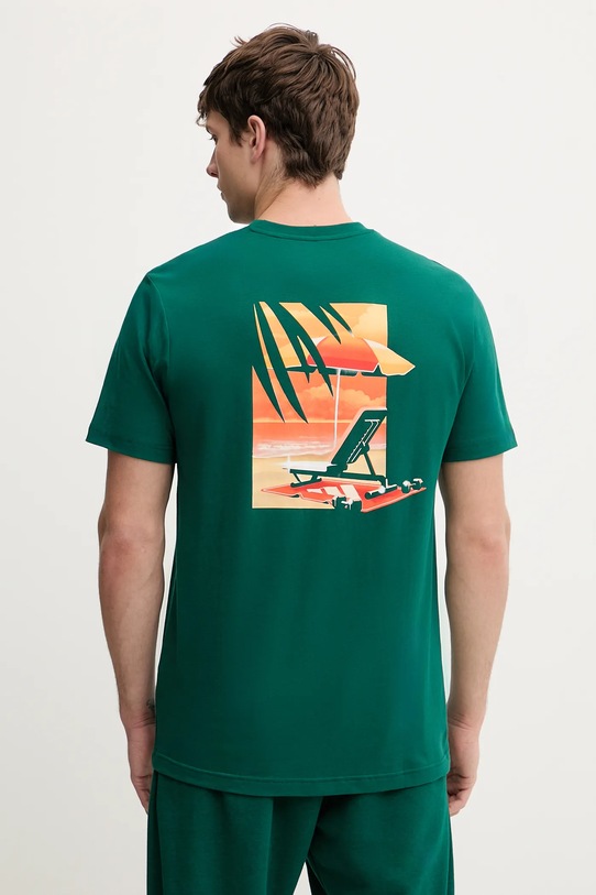 adidas t-shirt bawełniany Everyday Getaway nadruk zielony JZ7558