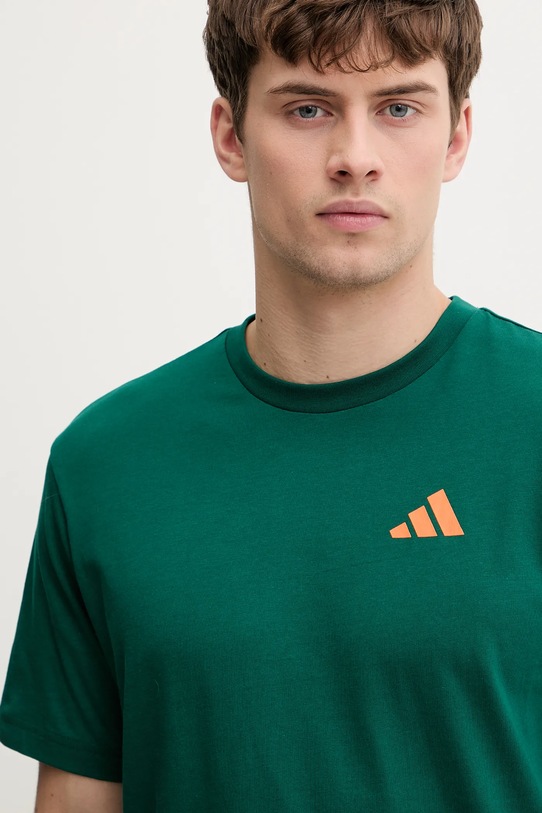 adidas t-shirt bawełniany Everyday Getaway zielony JZ7558