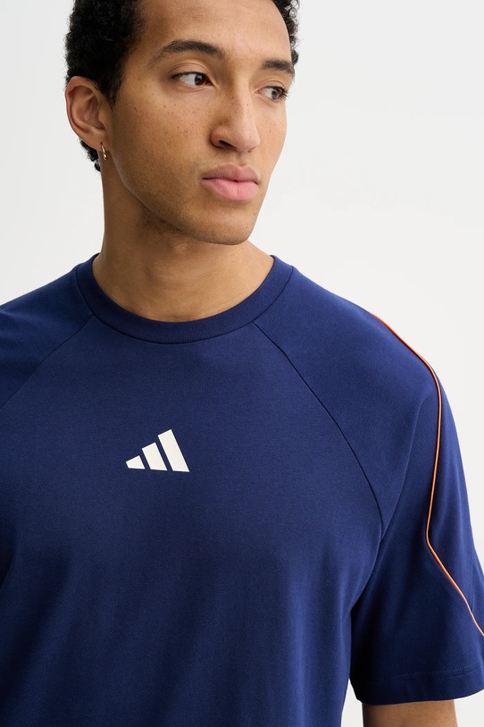 adidas t-shirt bawełniany Stadium niebieski JZ9450