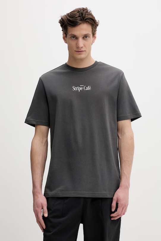 Ρούχα Βαμβακερό μπλουζάκι adidas Coffee Cafe KB2502 γκρί