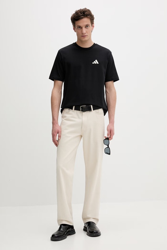 Bavlnené tričko adidas KB2536 čierna SS26