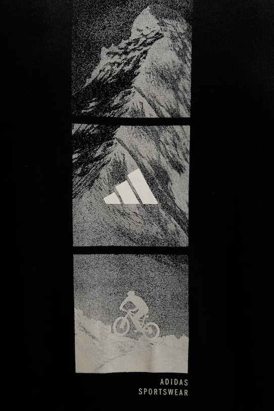 Βαμβακερό μπλουζάκι adidas KB2536 μαύρο