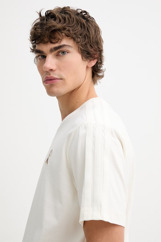 adidas t-shirt bawełniany Coffee Cafe beżowy KB4845