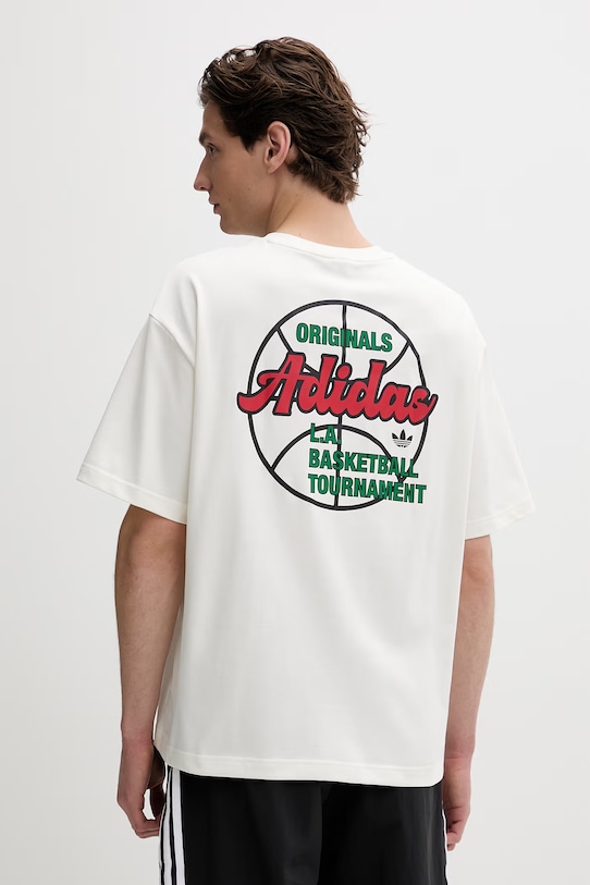 Μπλουζάκι adidas Originals Tournament άλλο μπεζ KB7846