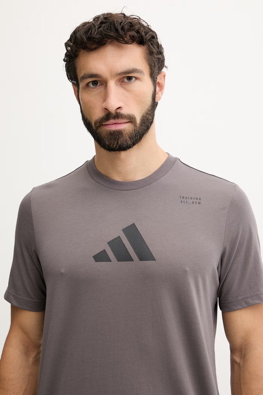 adidas Performance t-shirt sportowy brązowy KB9455