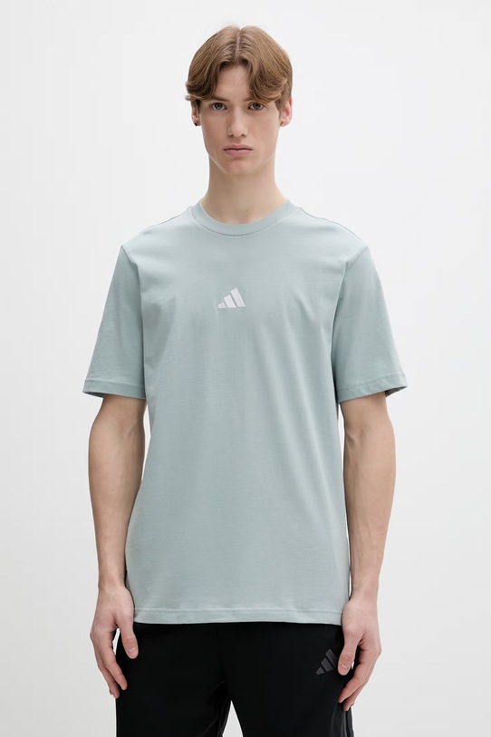 adidas t-shirt bawełniany bawełna turkusowy KC0903